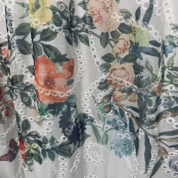 Alice + Olivia Karolina Floral Eyelet Maxi Dress Size 12 Ivory $595 - Picture 10 of 16